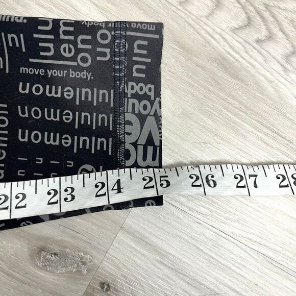 Lululemon Leggings Womens 4 Wunder Train High-Rise Ombré Black Logo Print - Picture 6 of 6